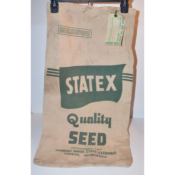 Vtg Statex Quality Seed Sack Bag Feed Farmers Union State Exchange Omaha, NE - Picture 1 of 10